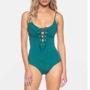 TAVIK Strappy One Piece Swimsuit Storm Green XL